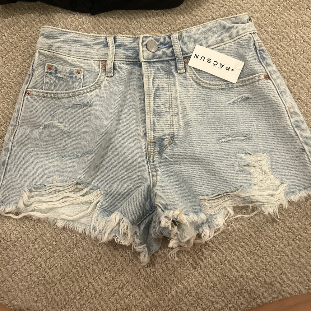 PacSun Light Wash Distressed Jean Shorts